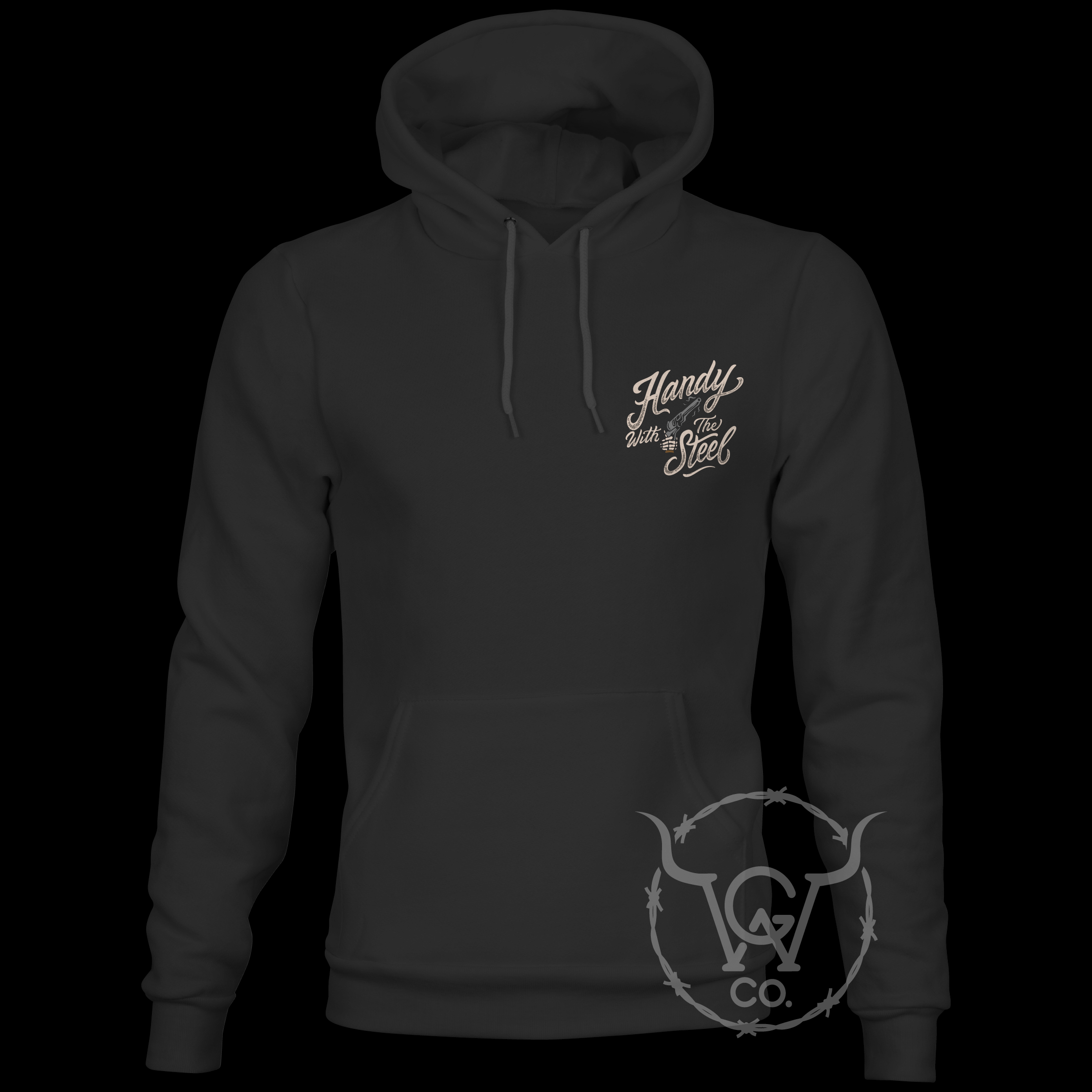 Hoodie - Handy With The Steel